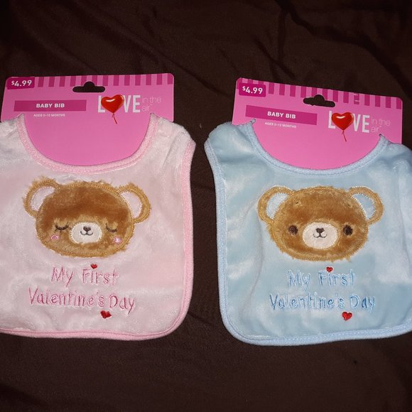 Other - 2 New My First Valentine Bibs